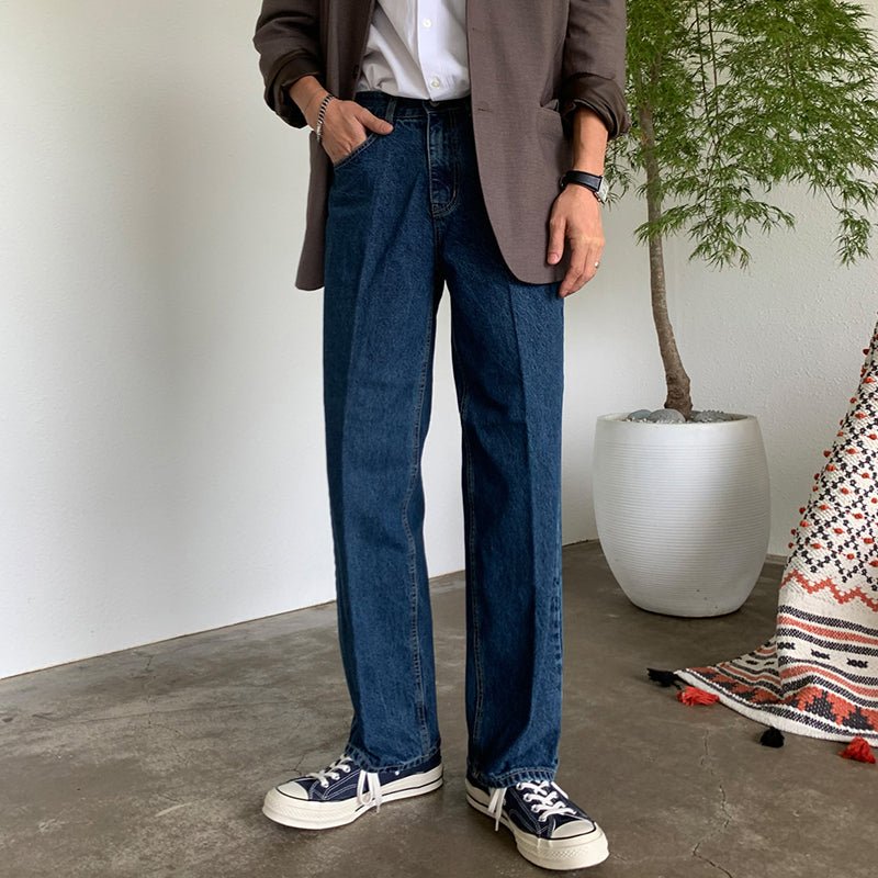Straight denim pants