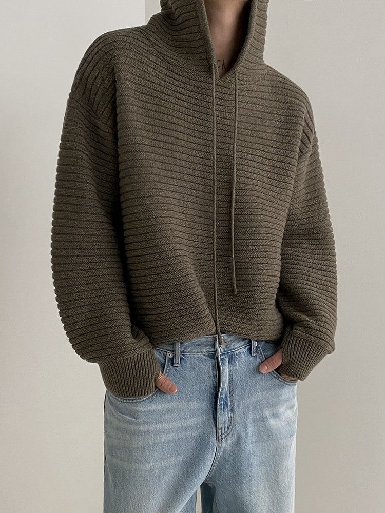 Casual knit hoodie