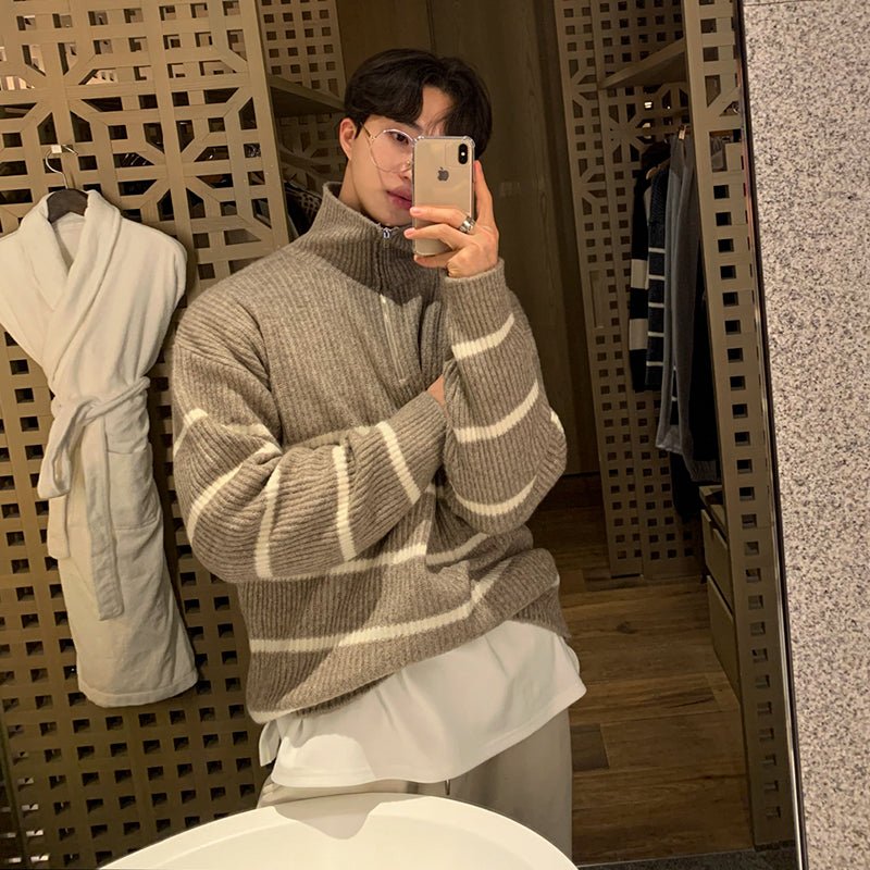 Half zip knit sweater