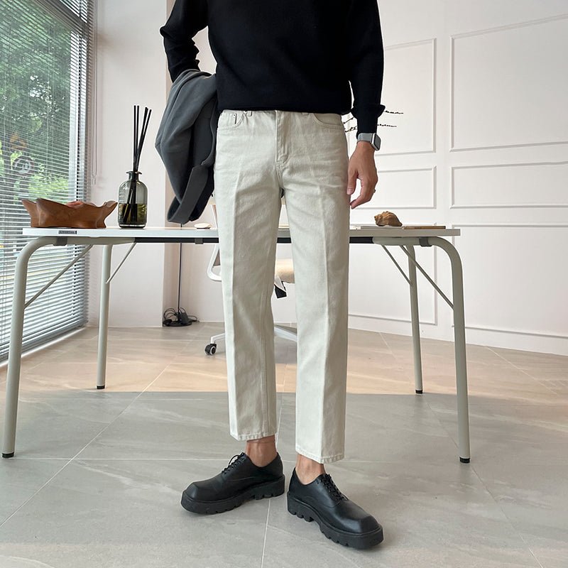 cropped nine-point jeans pants