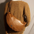 Diagonal leather body bag