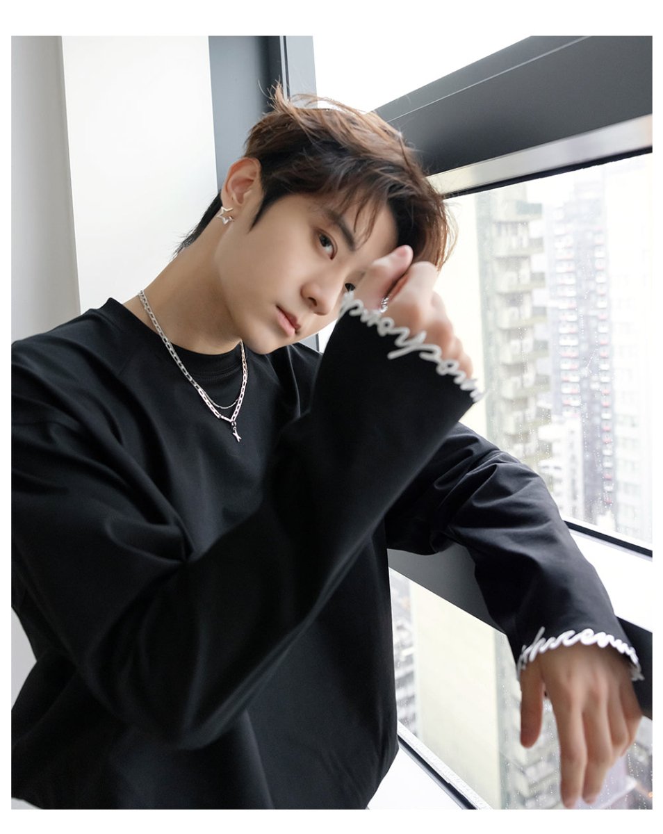 Embroidered Basic Long Sleeve T-Shirt