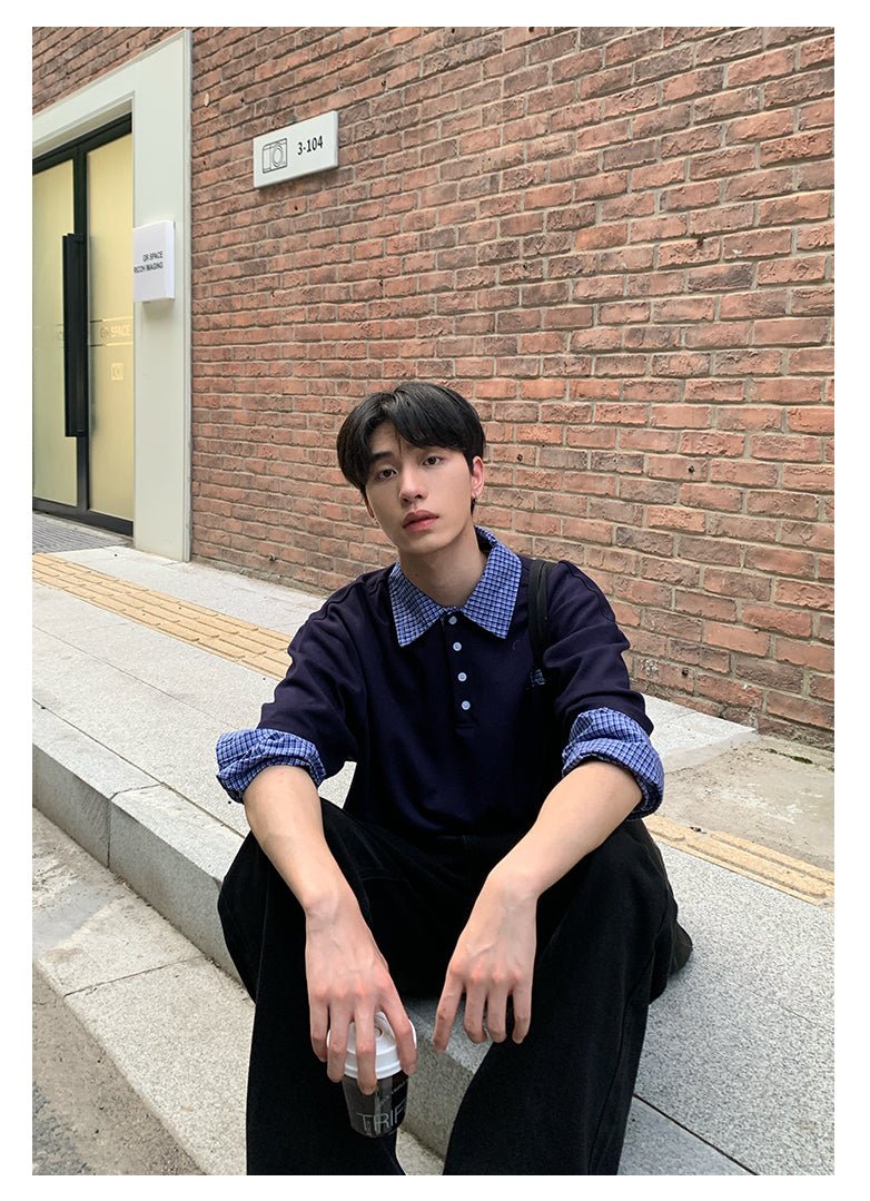 Fake two-piece polo shirt