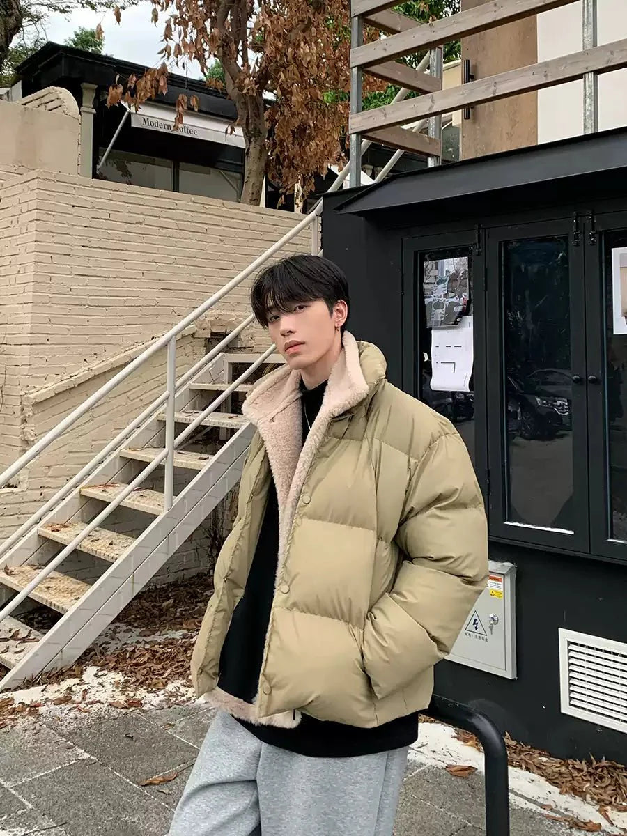 Fake two-piece stand collar down jacket