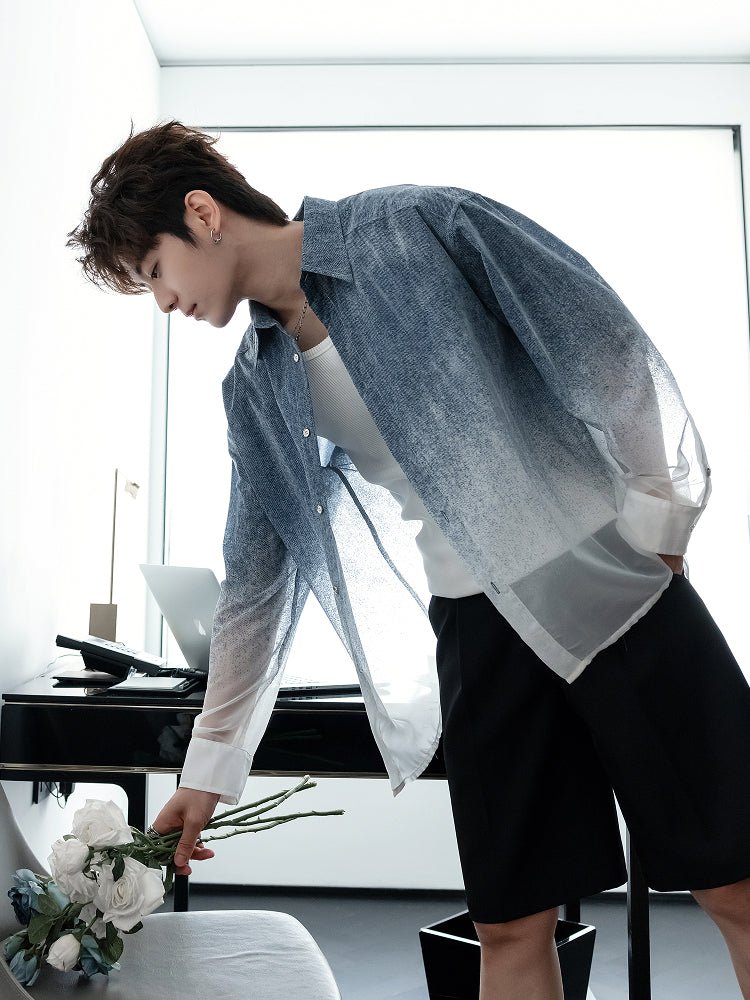 Gradient denim shirt