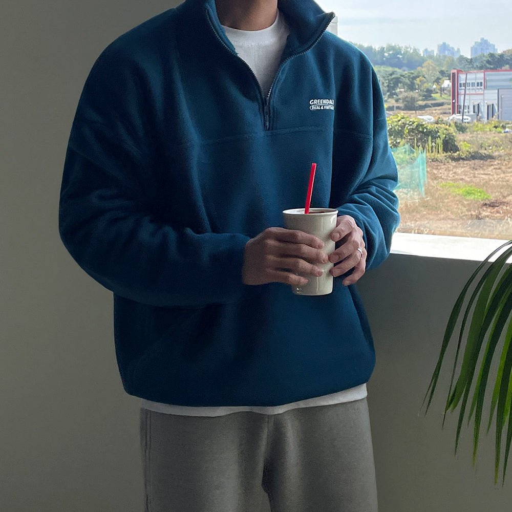 Half zip fleece sweatshirt