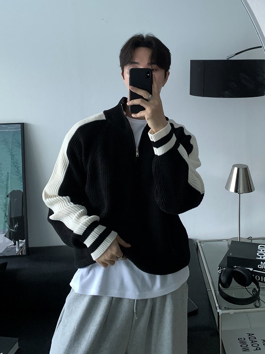 Half-zip knit sweater