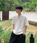 Heavy weight half zip T-shirt