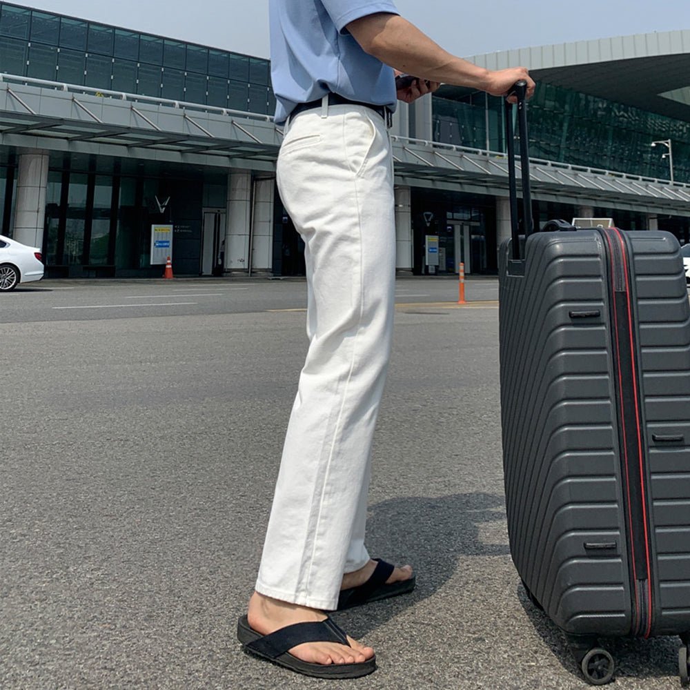 High waist straight pants