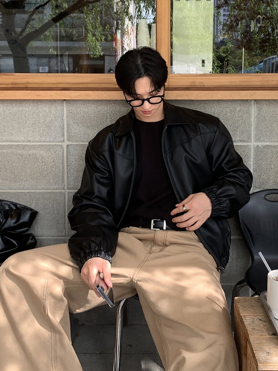Lapel Leather Jacket