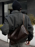 Large capacity PU leather jacket