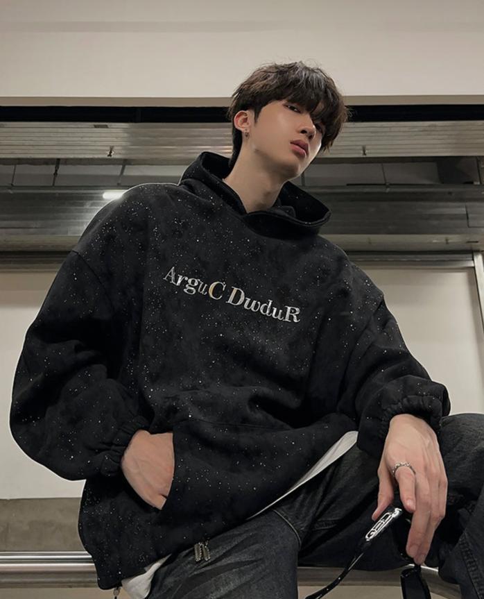 Metallic logo hoodie