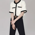 Monotone short sleeve cardigan