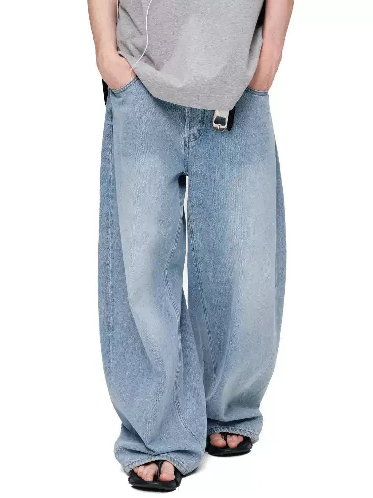 Old wash scimitar jeans