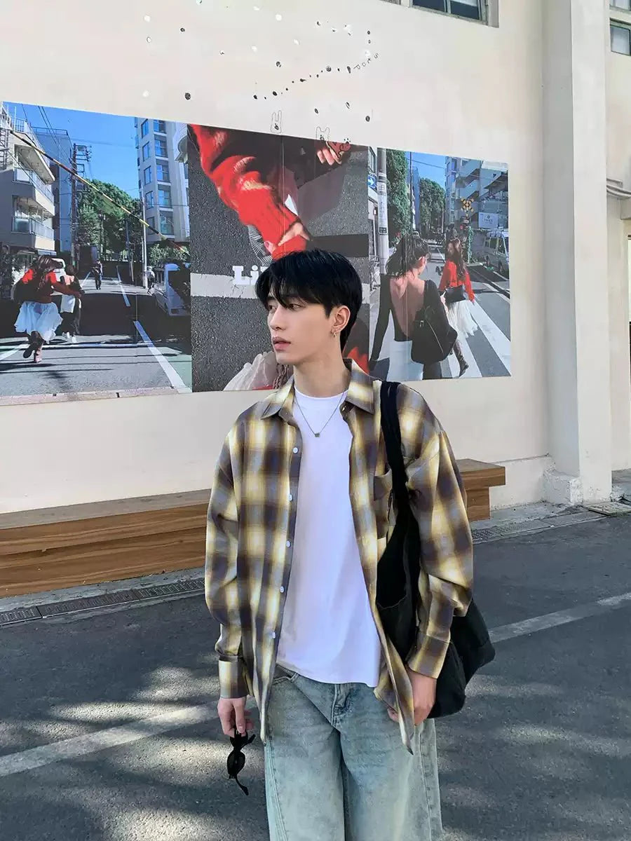 Plaid contrast shirt