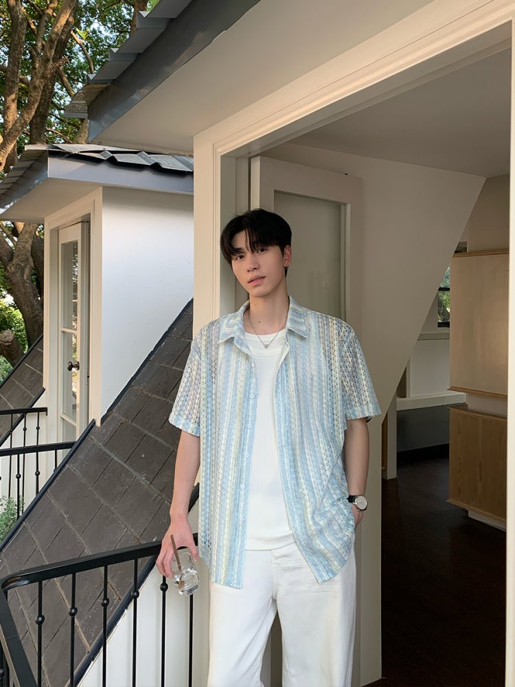 ストライプシアーシャツ / shirt