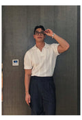 Short sleeve knit polo shirt