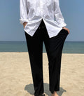 Solid straight slacks