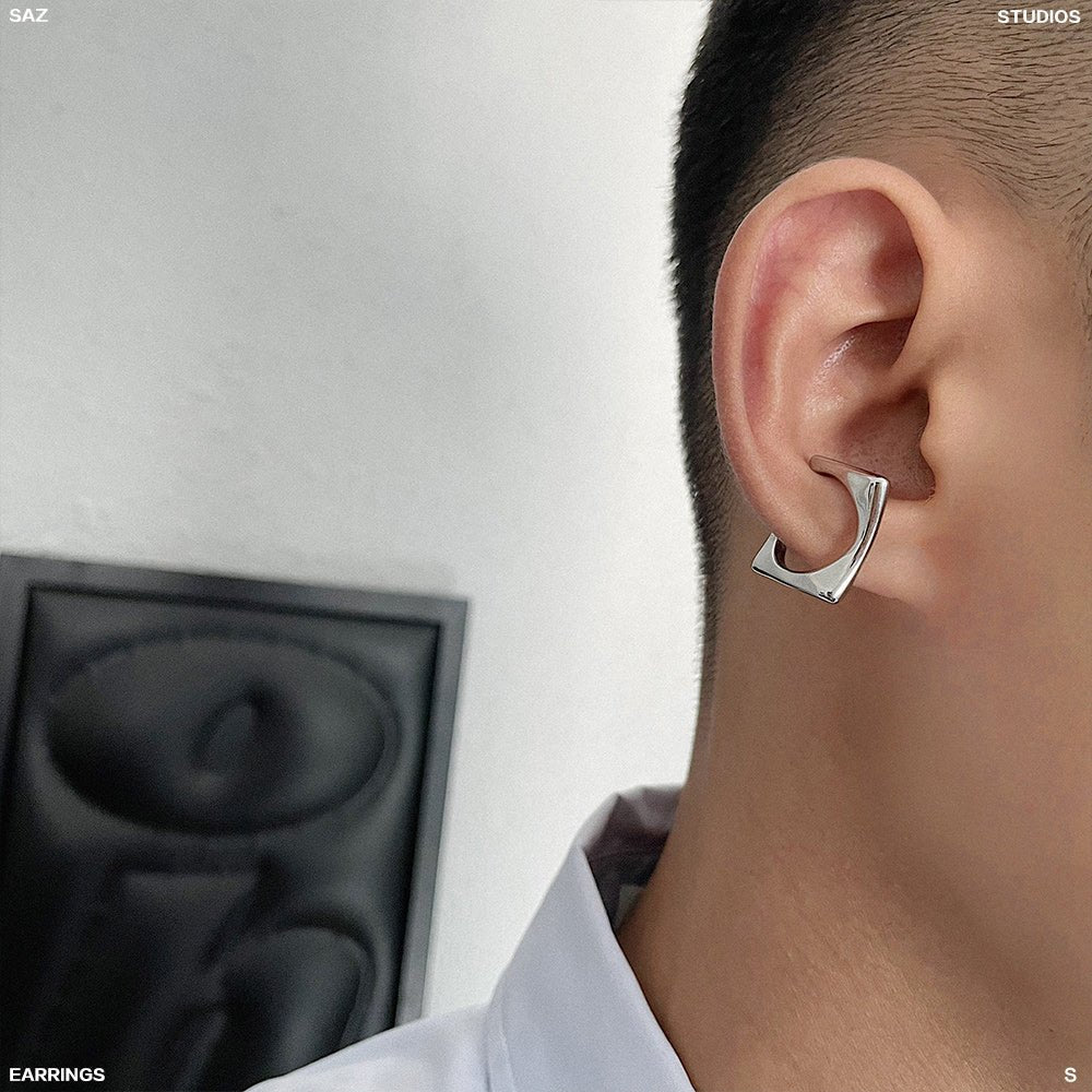 Square titanium earrings