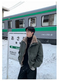 Stand Collar Fur Work Jacket