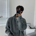 Stand collar knit cardigan
