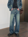 Straight denim pants