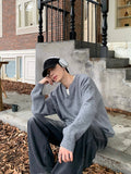 V neck a solid knit sweater