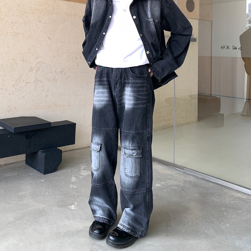 Vintage Design Wide Denim Pants
