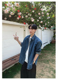 ウォッシュデニムシャツ メンズ ブルー｜Washed Blue SHIRT