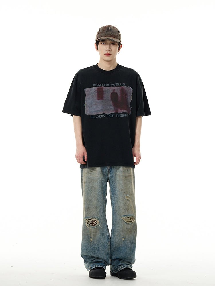 Washed short sleeve T-shirt