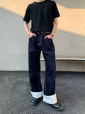 White edge straight jeans