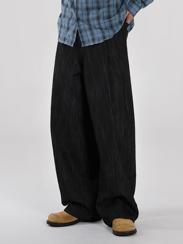 Wide denim pants