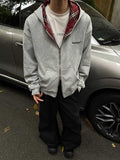 Zipper plaid hoodie